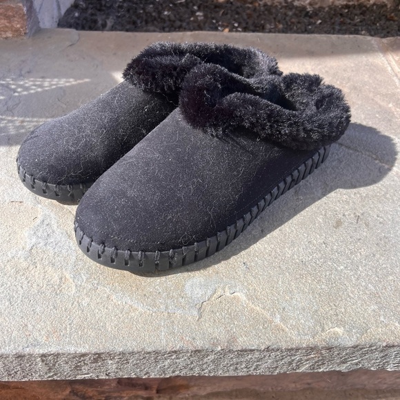 Ilse Jacobsen Tulip Faux Fur Lined Black Slippers Size 39 8.5 - Picture 4 of 6